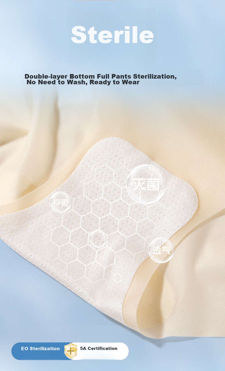 MiiOW Disposable Ice Silk Underwear for Women, No-Wash Sterilized, for Travel, Vacation, Business Trips, Summer Outings, Seamless Breathable, Individually Packed 10