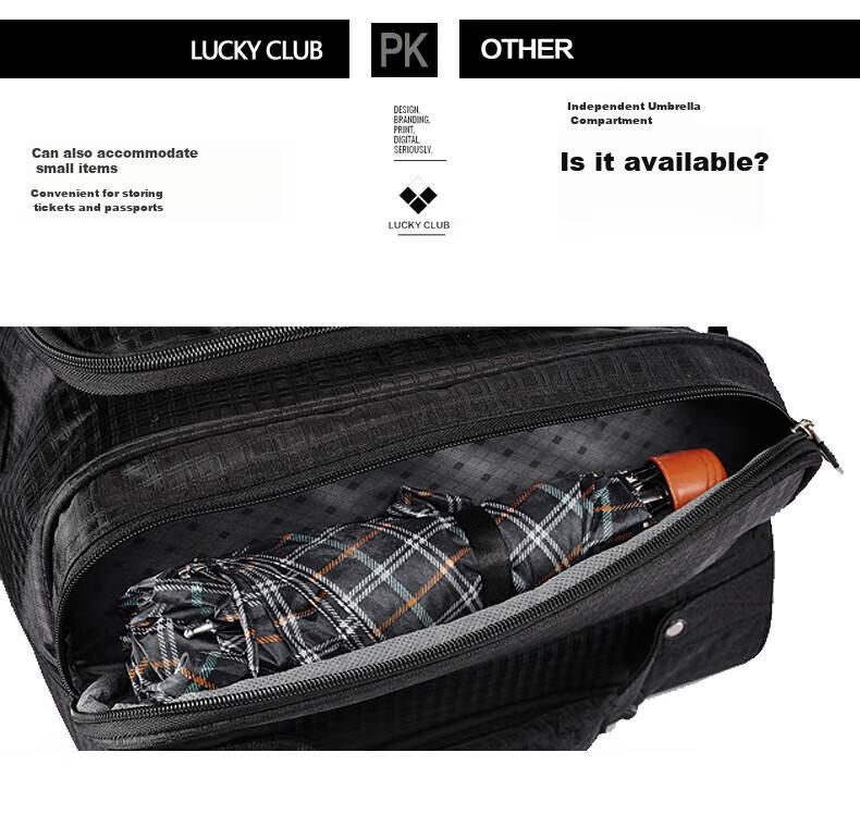 LUCKY CLUB Luggage Travel Bag Oxford Cloth Handheld Canvas Short-Distance Carry-On Suitcase Bag, 20-Inch, Mysterious Purple, Universal Wheels 7