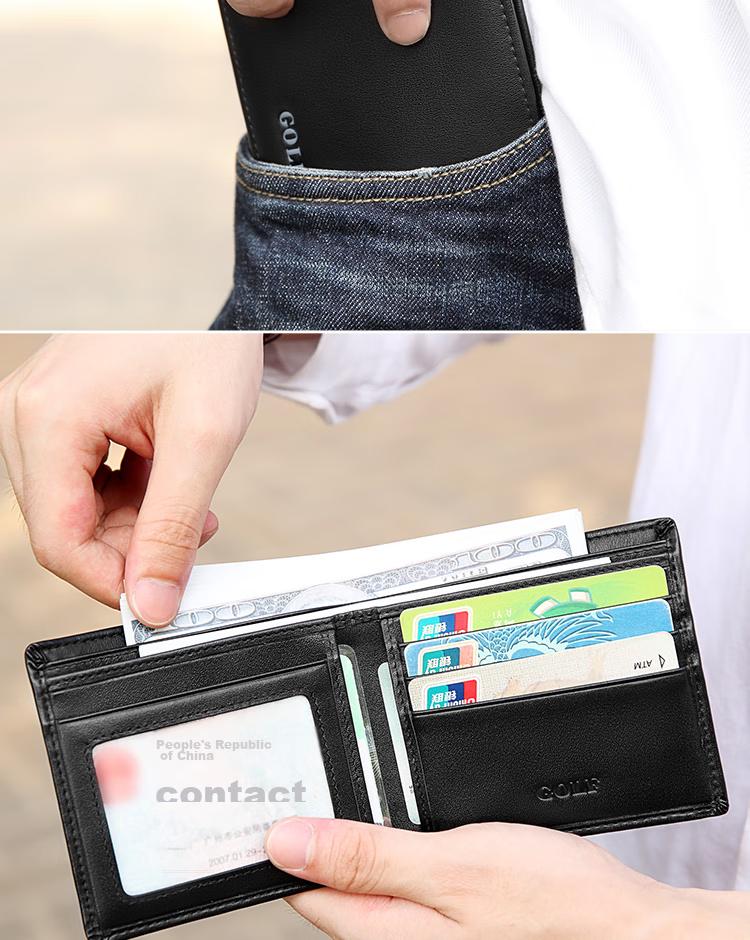 GOLF Men's Wallet, Durable Microfiber with Top-Grain Leather Card Holder And Coin Purse, Short Wallet Gift Box, Present for Boyfriend 7