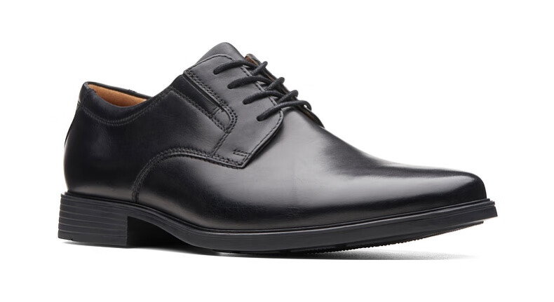 Clarks Tilden Plain Men's Formal Leather Shoes, Comfortable Lace-Up Cowhide Derby Shoes, Business Casual Shoes for Me 8