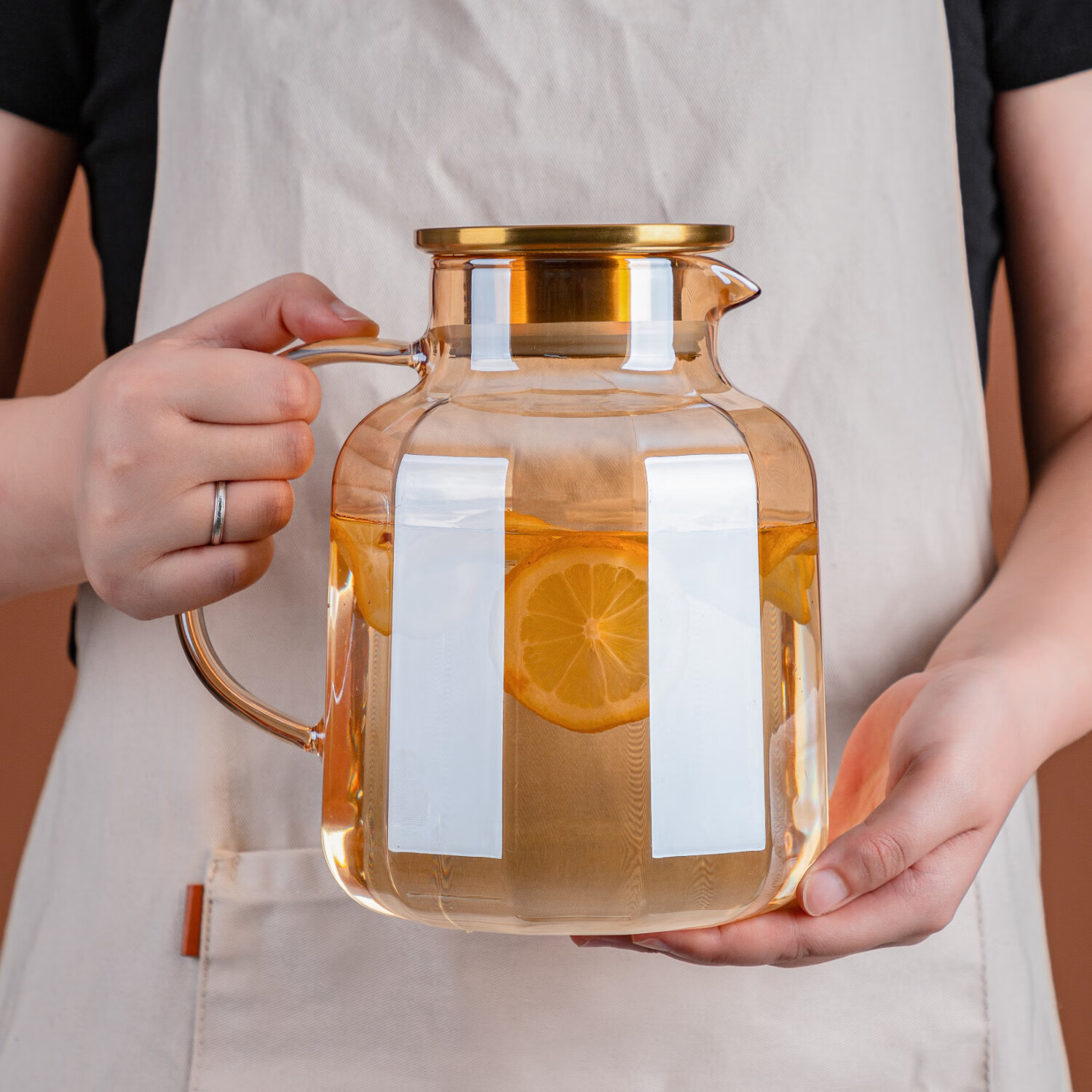 Banwu Life Large Capacity Glass Water Pitcher High Temperature Resistant Thickened Explosion-Proof Cold Water Jug Juice Pitcher