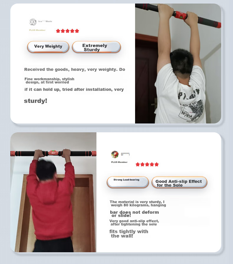 XTEP Home Pull-Up Bar Indoor Fitness Equipment for Children And Adults, No Drilling Required, Door-Mounted Exercise Equipment, Sports Hanging Rod, Short 3