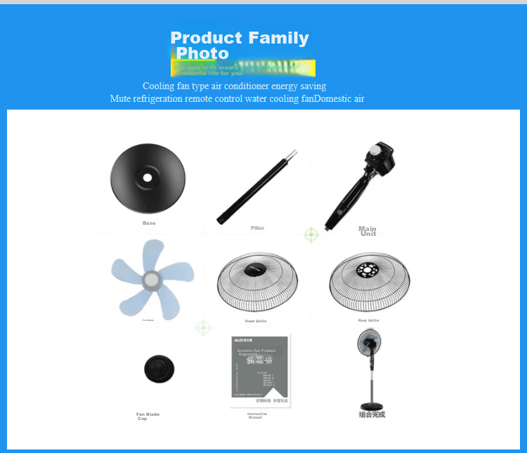 AUX Electric Fan / Mechanical Pedestal Fan / Home Fan / Air Circulation / Seven-Blade Fan / High Airflow Fan FS1619 (Timer with Extended Cord) 14