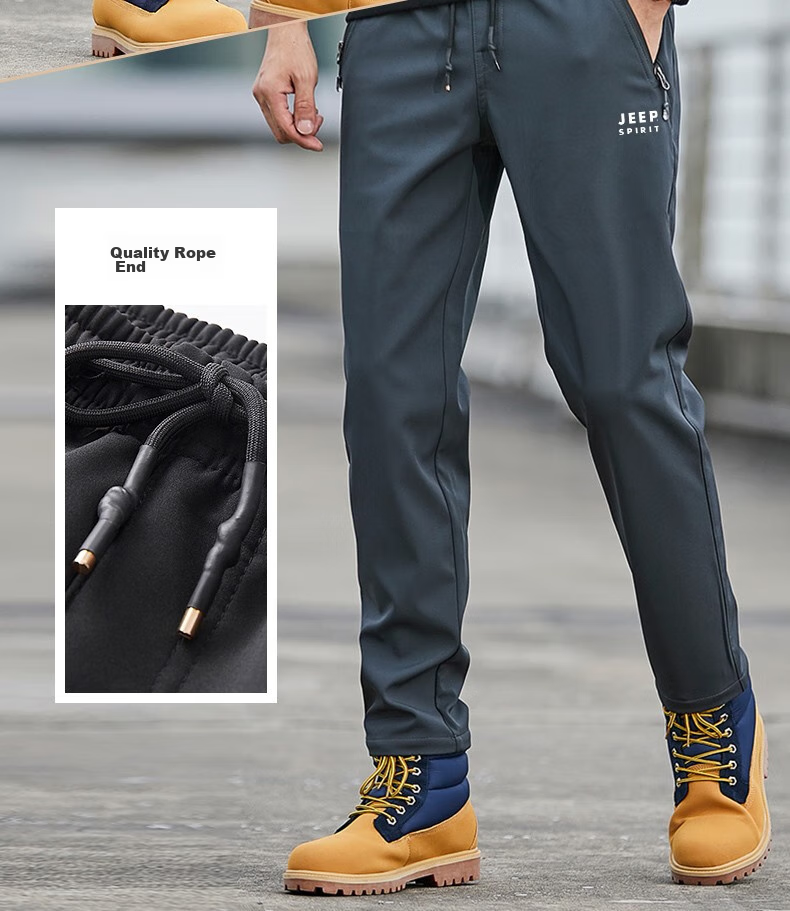 JEEP SPIRIT Men's Sports Pants, Spring And Autumn Casual Trousers, Loose-Fitting Tactical Long Pants, Outdoor Long Pants for Men, Gray, 2XL 5