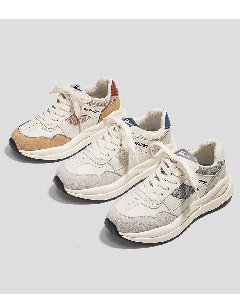Huili Women's Sneakers, Thick-Soled Versatile Dad Shoes, Trendy Low-Top Casual Shoes for Women-0359 White-Gray 36 10