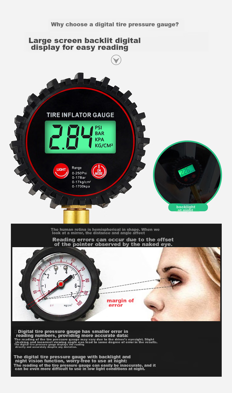 Kulaipu Digital Tire Pressure Gauge with Curved Rod, Truck And Bus Tire Pressure Monitor KLP-86007 10