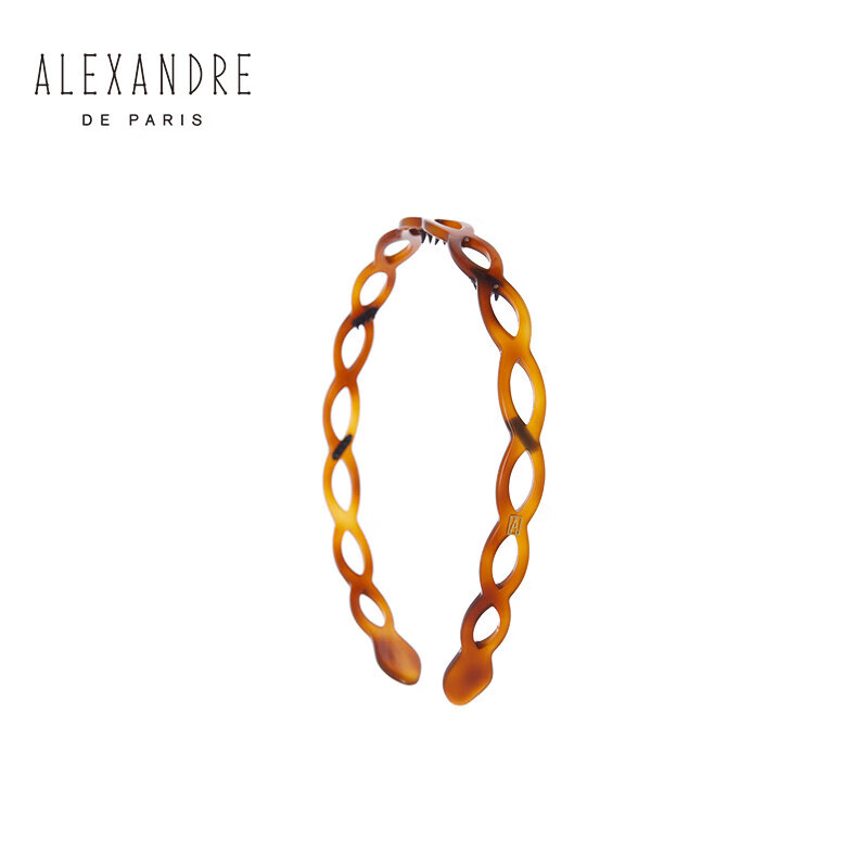 ALEXANDRE DE PARIS Mid-Autumn Festival Gift Simple Headband Romantic Hollow-Out Hairband Fashionable Versatile Hair Accessory 1573 E Dark Brow