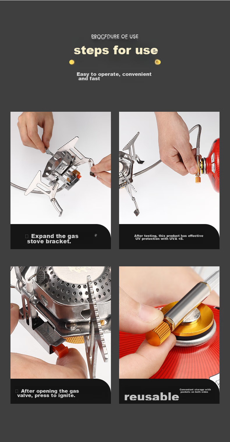 Jinyu Portable Cassette Stove Split Outdoor Windproof Burner Camping Tea Cooking Stove 14