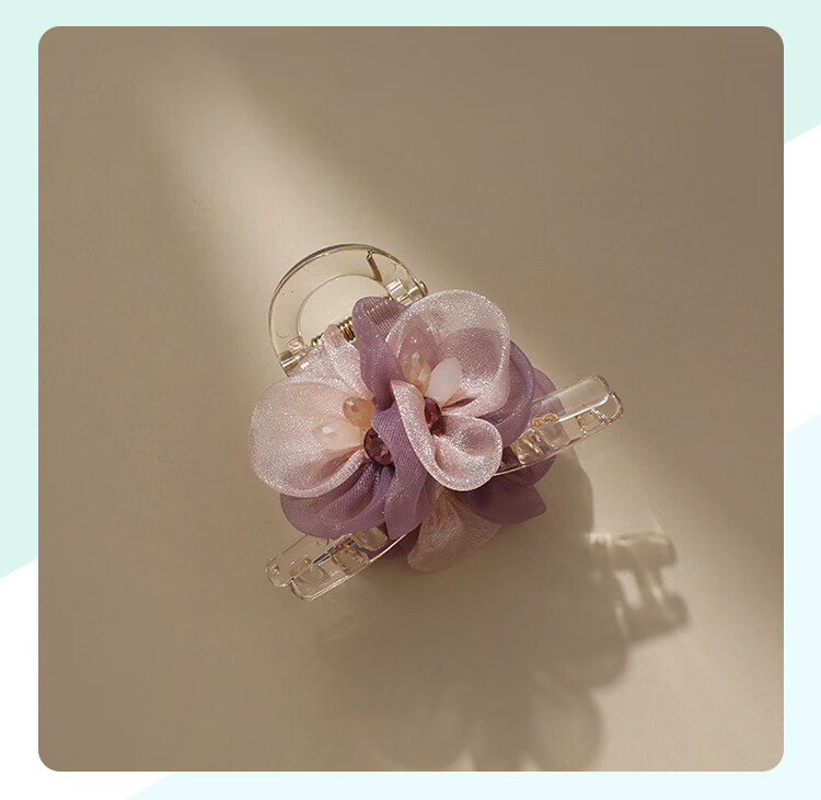 CHIMERA AB-Side Floral Hair Claw Clip, Shark Clip, Back of Head Hair Accessory, High-End Hairpin, Hair Ornament, Birthday Gift for Wome 17