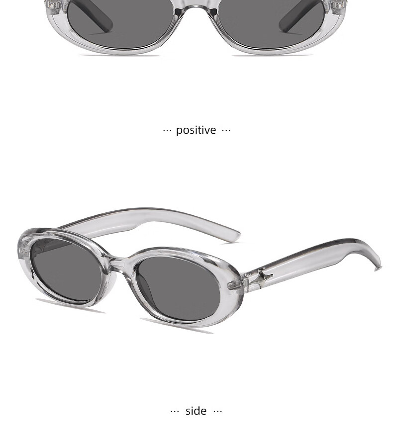 Boshide Sunglasses, Cat Eye Sunglasses, Suitable for Women with Clear Frame, High-End Cat Eye Sunglasses, Transparent Gray Frame with Black And Gray Lenses 14