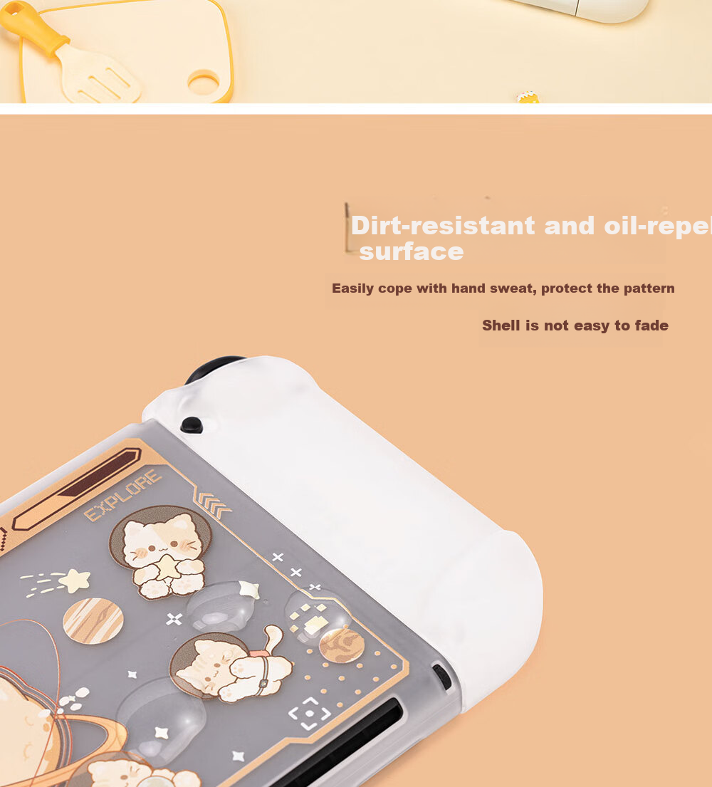 Jixiang Switch Protective Case, Oled Protective Case with Detachable Base, Shockproof And Drop-Resistant Hard Shell Handle Cover, Oled Cat Sickle Sack Protective Case 17