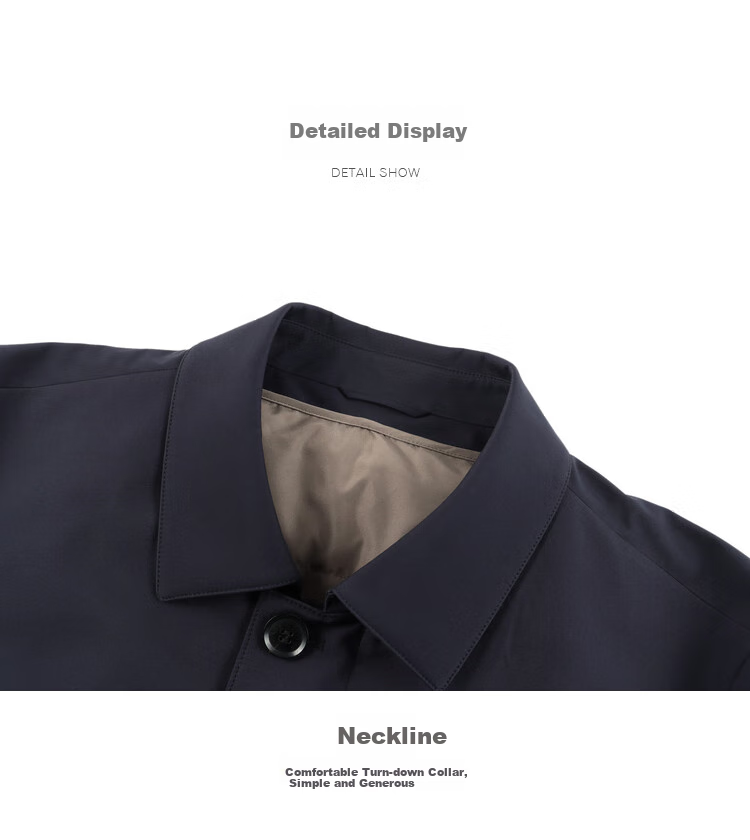 YOUNGOR [Detachable Goose Down Inner Lining] 2026 New Warm Business Style Coat, Navy Blue, XL (180/100A) 6