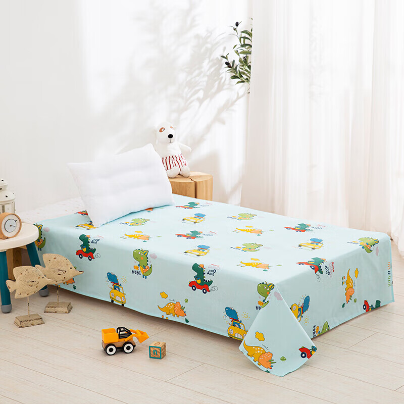9I9 Baby Bed Sheet, Pure Cotton, Infant And Toddler Bed Sheet, Kindergarten School Opening, All Seasons, Class A, A158 Blue