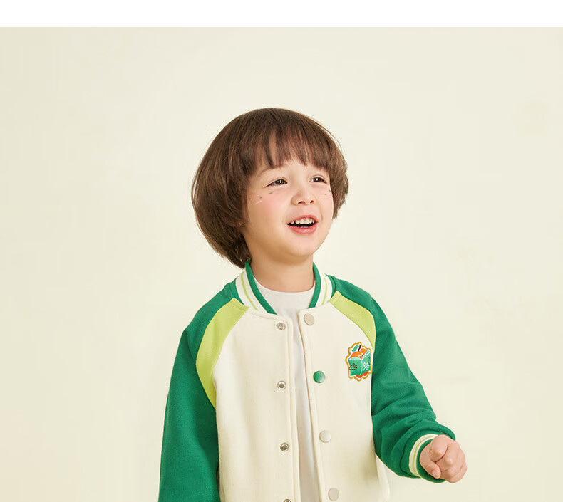 Ciciibear Boys' Baseball Jacket Spring And Autumn Style, Children's Autumn Outerwear, 2024 New Vintage Color-Block Design for Boys 8