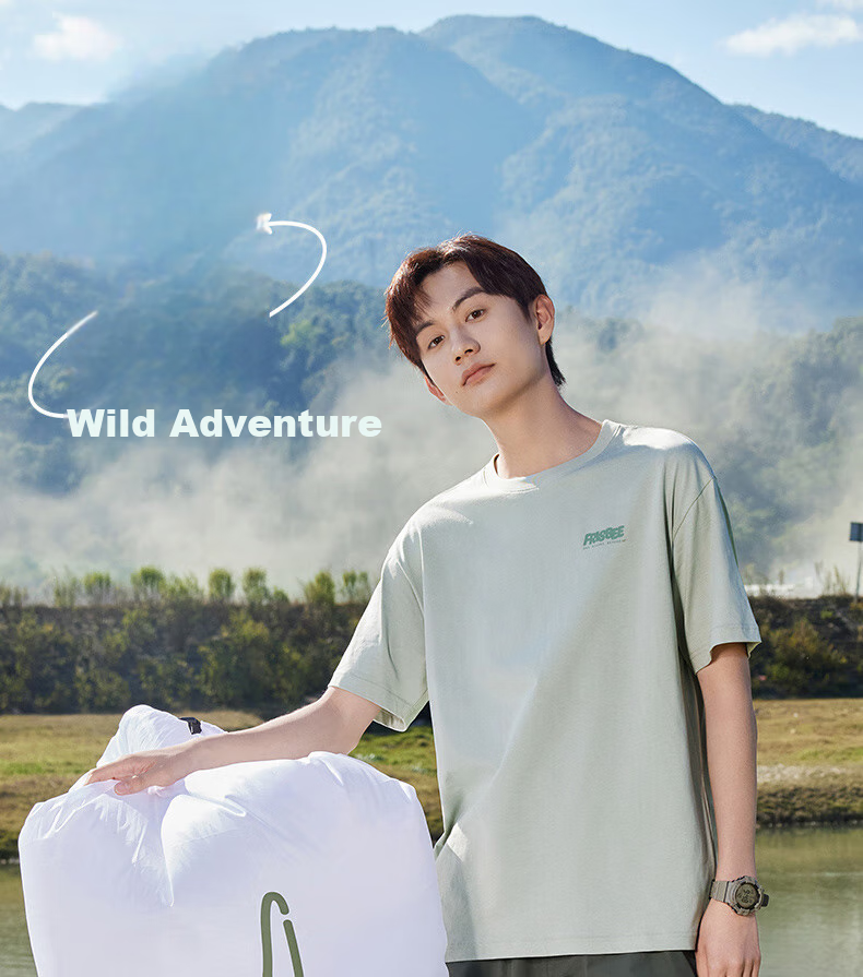 361° Men's Short Sleeve T-Shirt Spring Summer Sports Loose Casual Outdoor Crew Neck Top Unisex 632623106-2 15