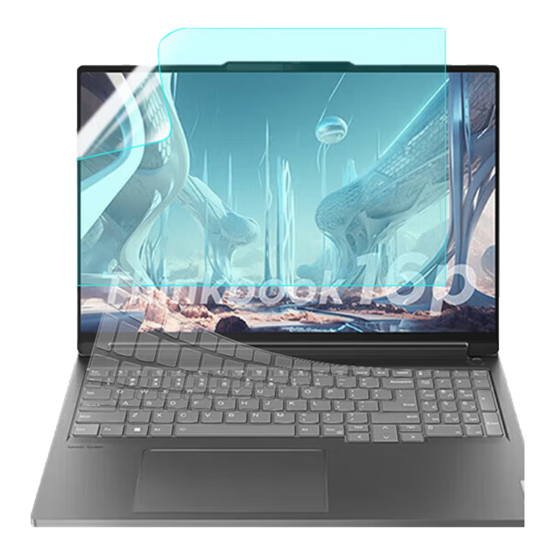 Jiasu Lenovo ThinkBook 16P 2026 Keyboard Cover + Anti-Blue Light Screen Protector, 25/24/23 Model 16-Inch Anti-Blue Light Screen Protective Film Set