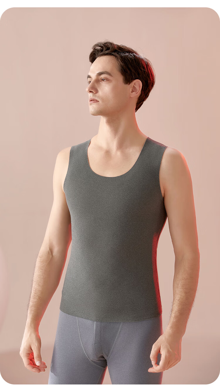 Hengyuanxiang 100% Wool Filled Men's Thermal Vest Thickened Warm Base Layer Sleeveless Jacket Waistcoat 17