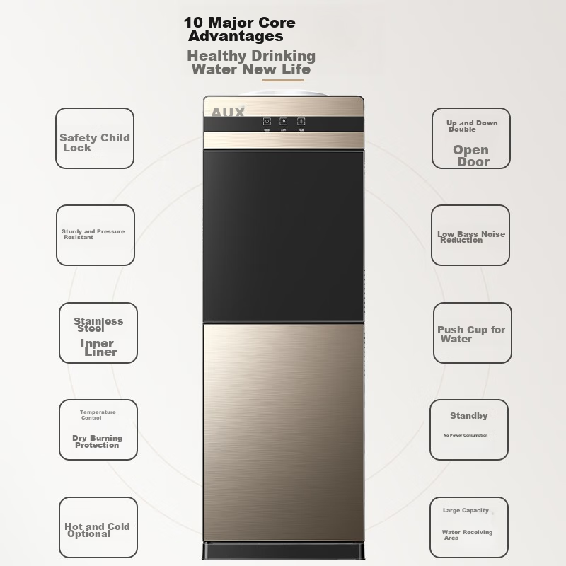 AUX Water Dispenser, Milk-Filling Machine for Home And Office Use, Double-Door Cabinet-Style Refrigerated Water Cooler YLR-5
