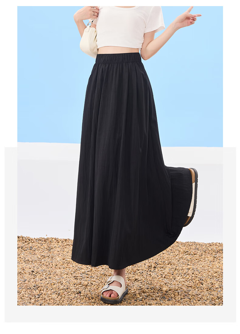 Ziyouxi Women's Midi Skirt, 2026 New Summer Thin Style, High-Waisted A-Line Slimming Umbrella Skirt, Pleated Long Skirt, Petite Yamamoto Skirt 20