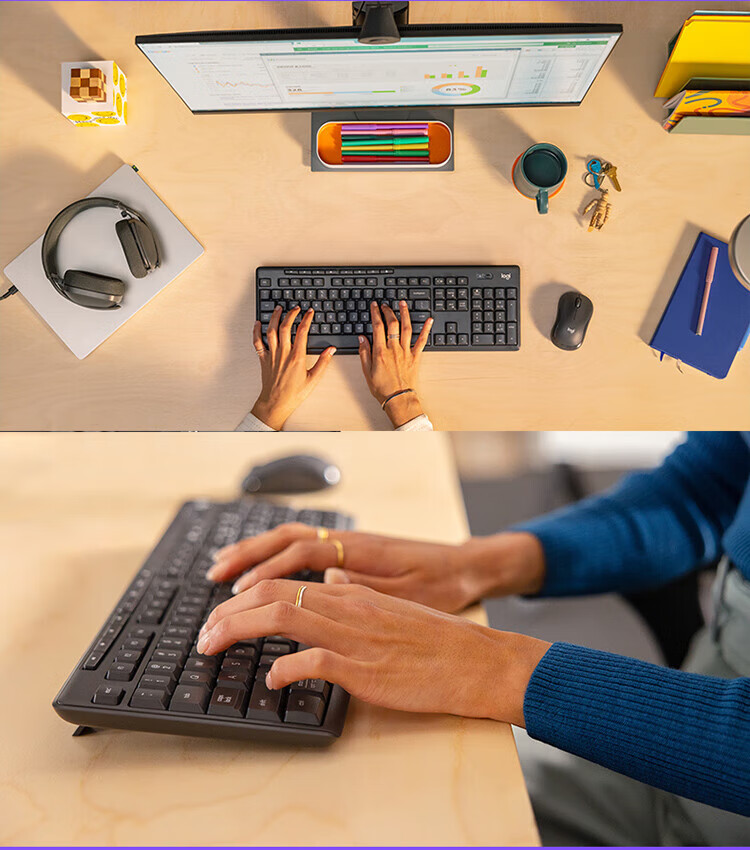 Logitech MK620 Commercial Wired Keyboard And Mouse Set, Quiet Keyboard, Office Mouse And Keyboard, Full-Size Design, Type-C Cable, 2-Year Warranty 11
