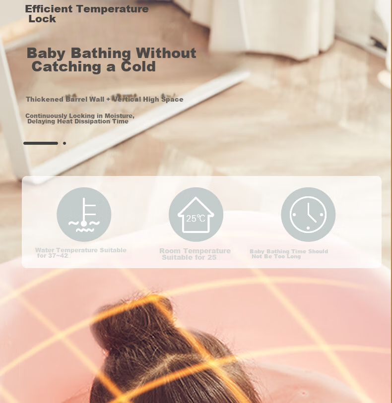 Rikang Bathtub, Baby Bathing Basin, Children's Bathtub, Bathtub with Free Stool, Blue, X1001-1 8