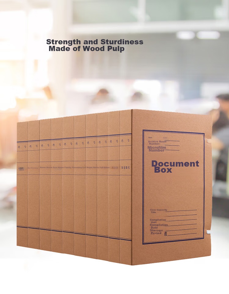 COMIX 10-Pack, 50mm High-Quality Kraft Paper File Boxes, A4 Document Storage Boxes, Office Stationery EAG50-10 1