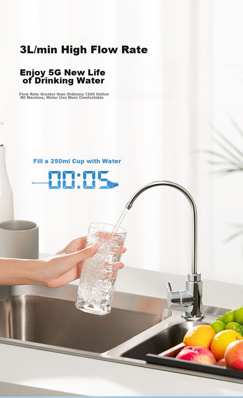 3M Water Purifier, Xiaotianyuan Home Water Filtration System, Mineral-Free Water Direct Drinking, Smart Filter, 3L/min Large Flow Rate, 8000 Liters Treatment Capacity, SW60 6