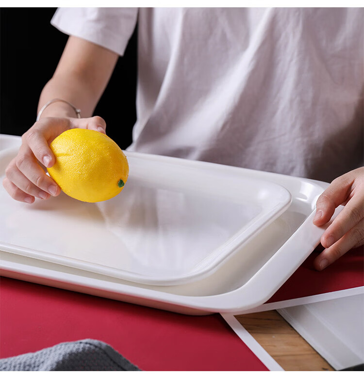 Quanshi A5 Melamine Tea Tray, Plastic Rectangular Tray, Fruit Plate, Food Tray, Canteen Meal Plate, Serving Dish, Large Size 9