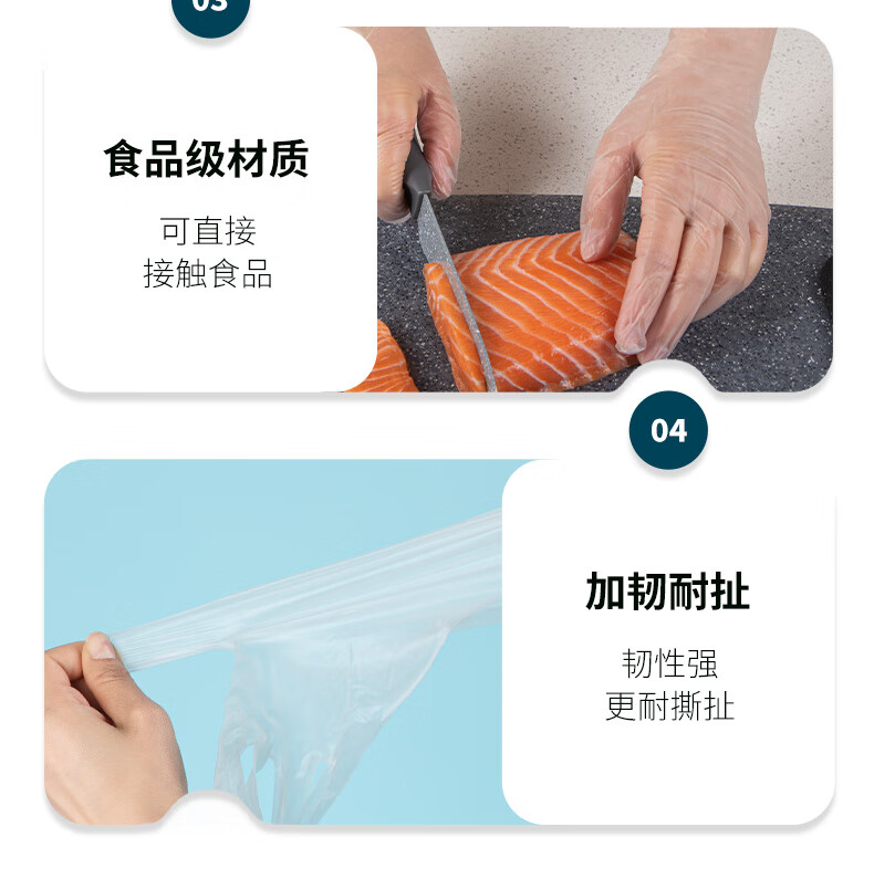 Yunlei Disposable PVC Gloves, Thickened Food-Grade Baking Kitchen Waterproof Household Dishwashing Gloves, 50 Pieces 10