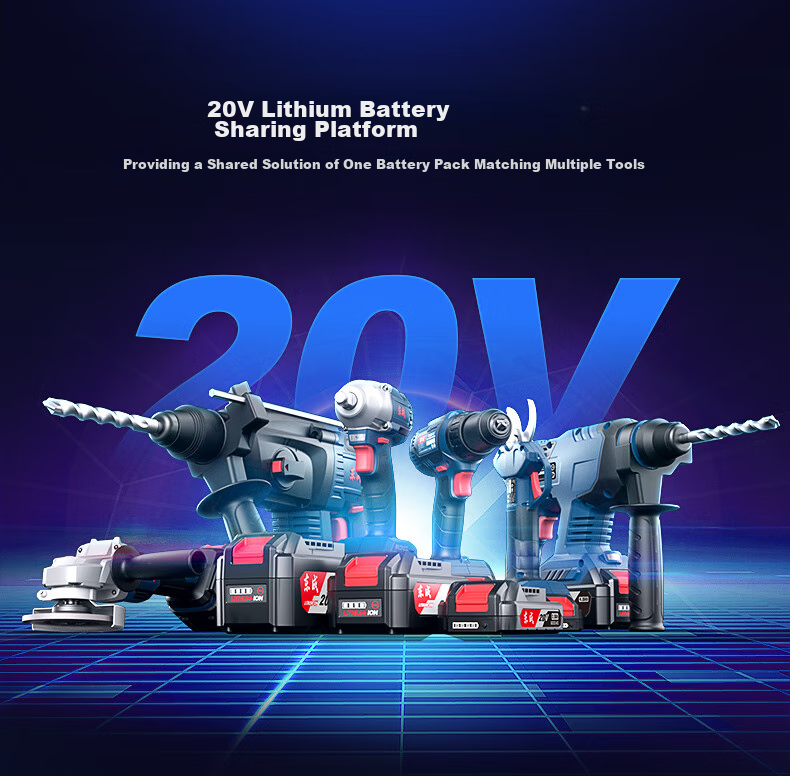 Dongcheng Lithium Battery Brushless Electric Wrench DCPB488E20V Dual Battery 4.0Ah High Torque Impact Wrench for Tire Removal 4