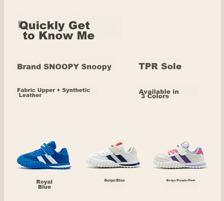 SNOOPY Children's Sports Shoes, Boys' Mesh Running Shoes, Girls' Wear-Resistant Casual Shoes, 7864 Navy Blue, Size 33 6