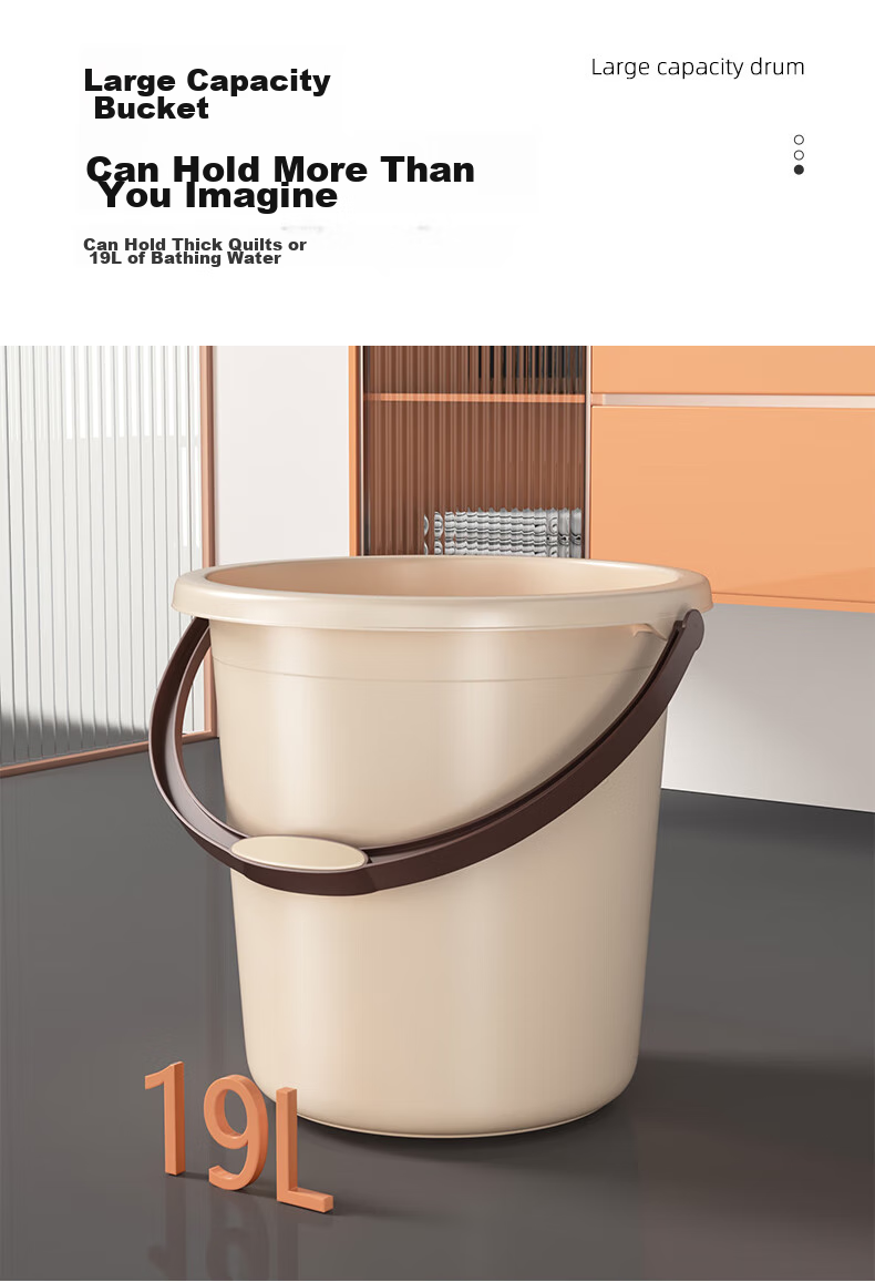 Wuyuehua Water Bucket, Laundry Foot Soak Bath Tub, 19L Capacity, Set of 2, Durable Thickened Cleaning Plastic Handheld Water Bucket, Multi-Purpose Bucket 3