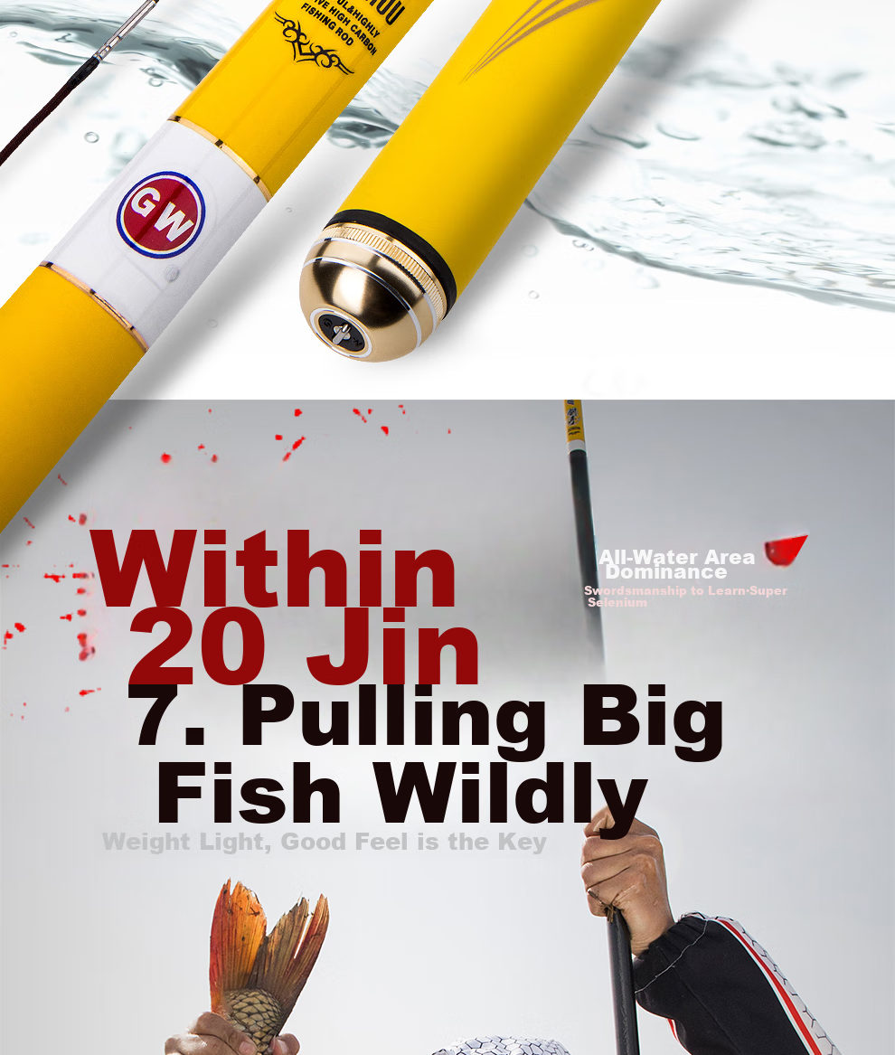 GW Fishing Rod Jian Shou Zhen Xun 7.2 Meters Strong And Durable 28-Section All-Purpose Big Fish Rod Ultra-Light Ultra-Hard High Carbon Steel Platform Fishing Rod 2