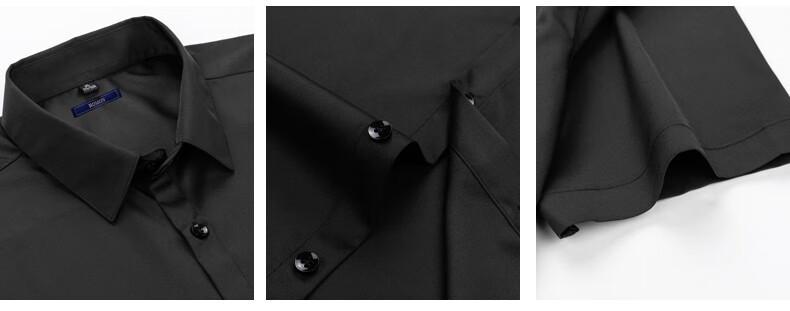 ROMON Short-Sleeve Shirt for Men, Business Wrinkle-Free Undershirt, Silky Elastic Top, Dad's Wear LM22 Light Blue M 4