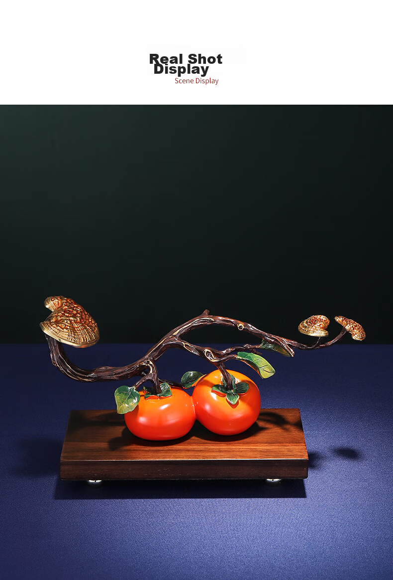 Nuoshiman Persimmon-Shaped Ornament for Office, Living Room, Entryway, Wine Cabinet Decoration, Handcrafted Gift for Housewarming, Moving, And Business Opening 6