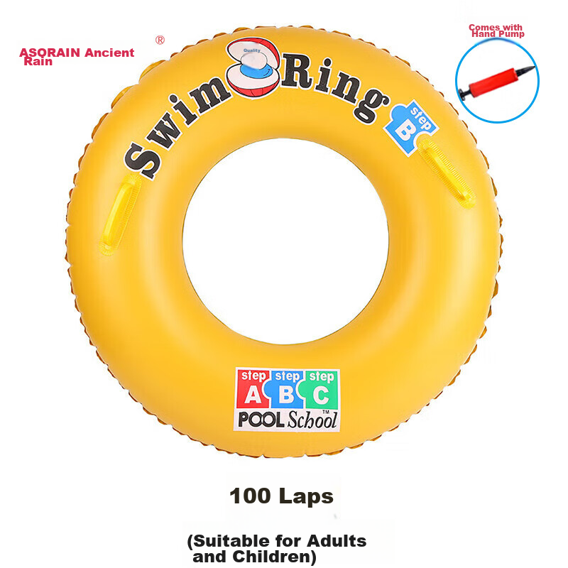 Adandyish Swimming Ring with Handles, Armpit Float for Boys And Girls, Cartoon Life Buoy, Circular Inflatable Ring for Water Play, Suitable for Children And Adults