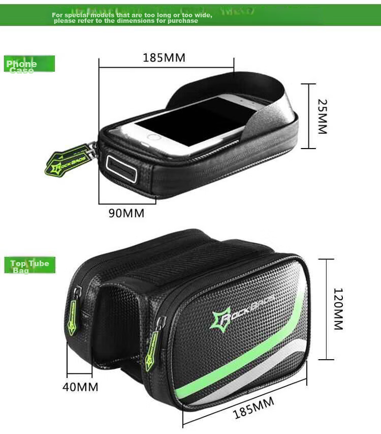 ROCKBROS Bicycle Handlebar Bag, Mountain Bike Saddle Bag, Phone Handlebar Bag, Touchscreen Cycling Equipment Accessory 7