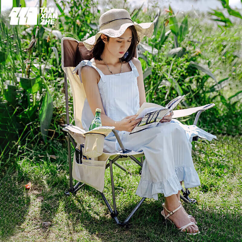 TAN XIAN ZHE Outdoor Folding Chair, Portable Camping Beach Chair, Home Nap Chair, Director's Chair, Ultra-Light Fishing Chair