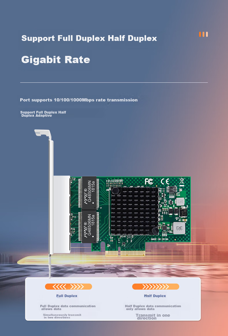 EB-LINK Intel 82576 Chip, PCIe X1 Gigabit Four-Port Network Card, 82576-T4 Electrical Port, E1G44ET Desktop Internal Wired Network Card 6