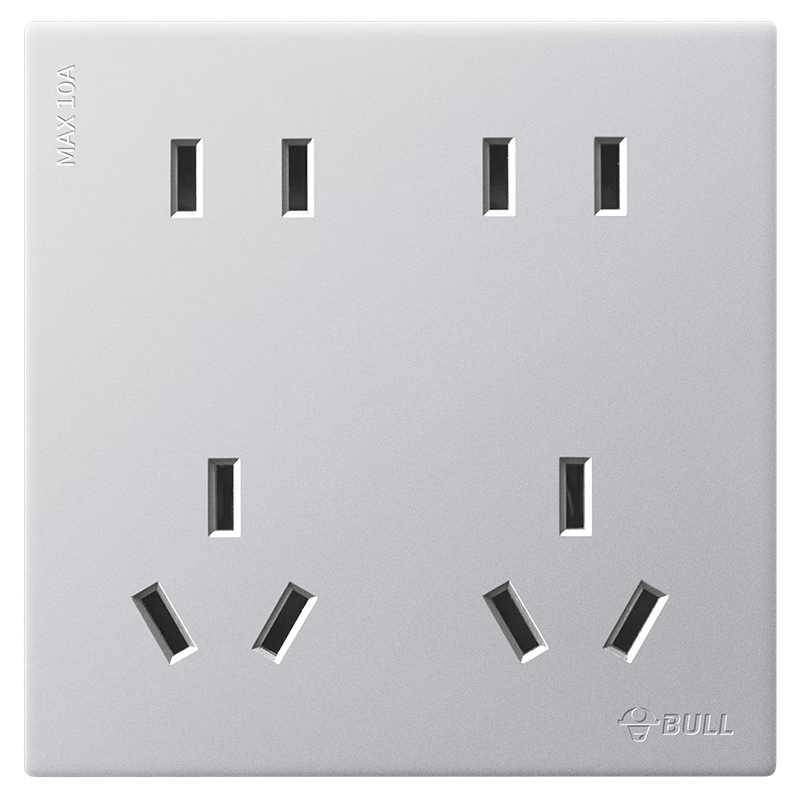 BULL G60 Series 10-Port Switch Socket 86-Type Ultra-Thin Panel G60Z423 Space Silver
