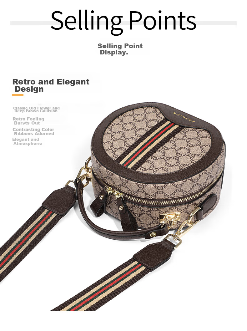 Aiqinghai Handbag, Women's Small Round Bag, Phone Pouch, Crossbody Shoulder Bag, Light Luxury Brand, Birthday And Mother's Day Gift, Practical Present for Mom 9