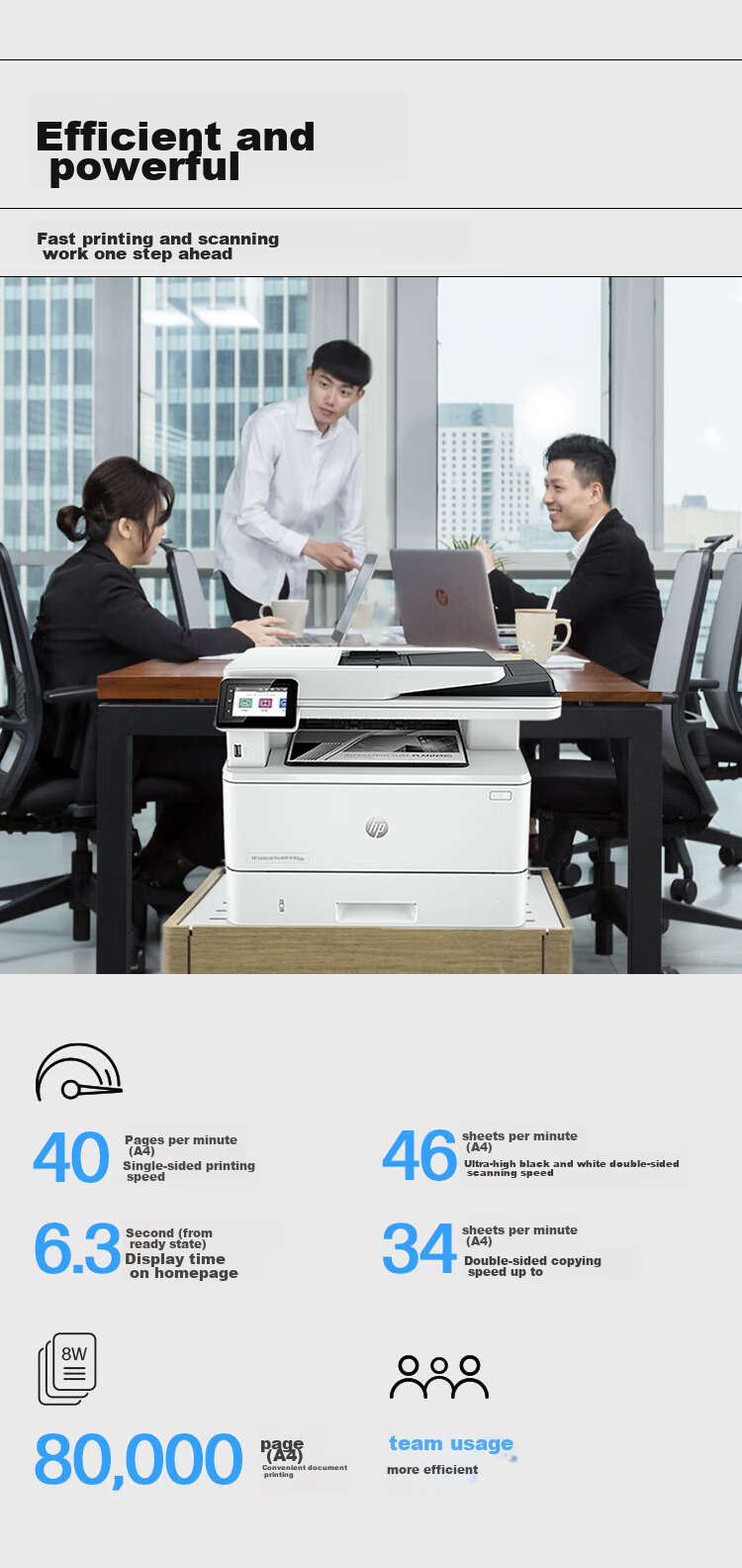 HP 4114dw Monochrome Automatic Duplex Wireless Laser Printer Copy Scan Wireless Connectivity Continuous Copy Business Office Commercial 5