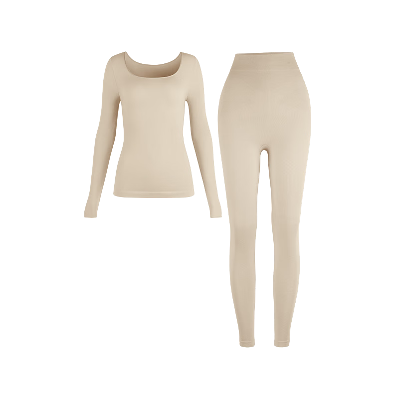 LUCKMEEY Women's Thermal Underwear Set Shaping Slim Fit 2025 New Autumn Winter Body Shaping Base Layer Slimming Top and Bottom
