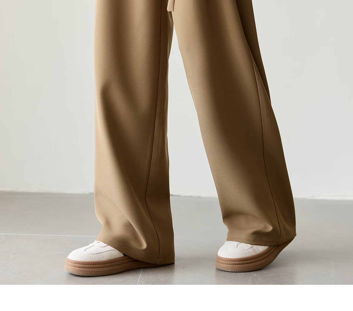 Chushen Women's Casual Pants with Belt Design, High-Waisted Slimming Wide-Leg Commuter Floor-Length Trousers S51X013 16