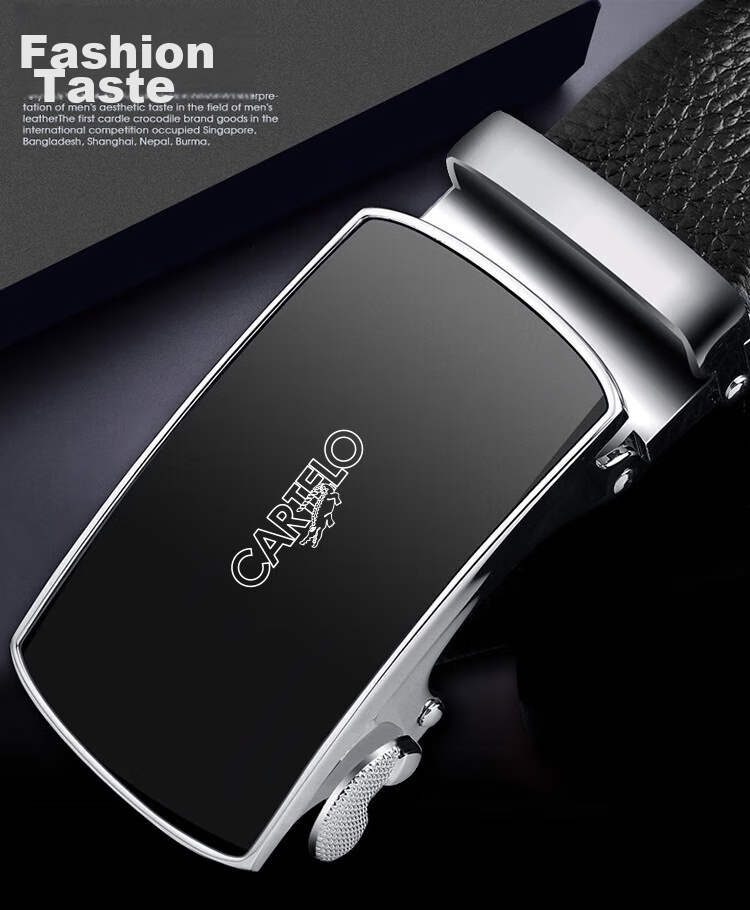 CARTELO Men's Casual Automatic Buckle Belt, Top-Grain Leather, Youth Business Trouser Belt, Gift for Boyfriend Or Father's Day 2
