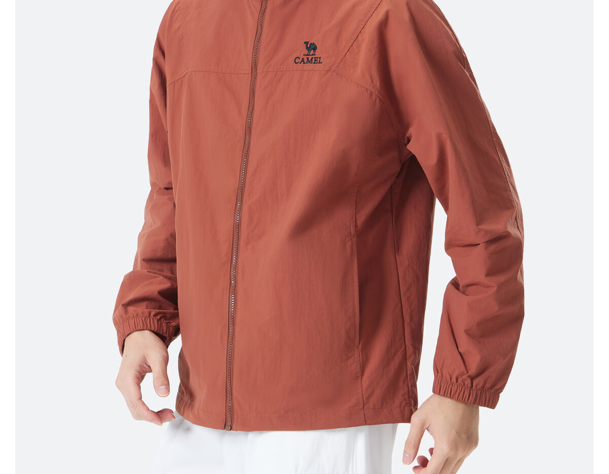 CAMEL Men's Jacket for Men And Women, Spring Outdoor Water-Repellent Oil-Resistant Ice-Feel Couple Hooded Coat M35BA6V062 30