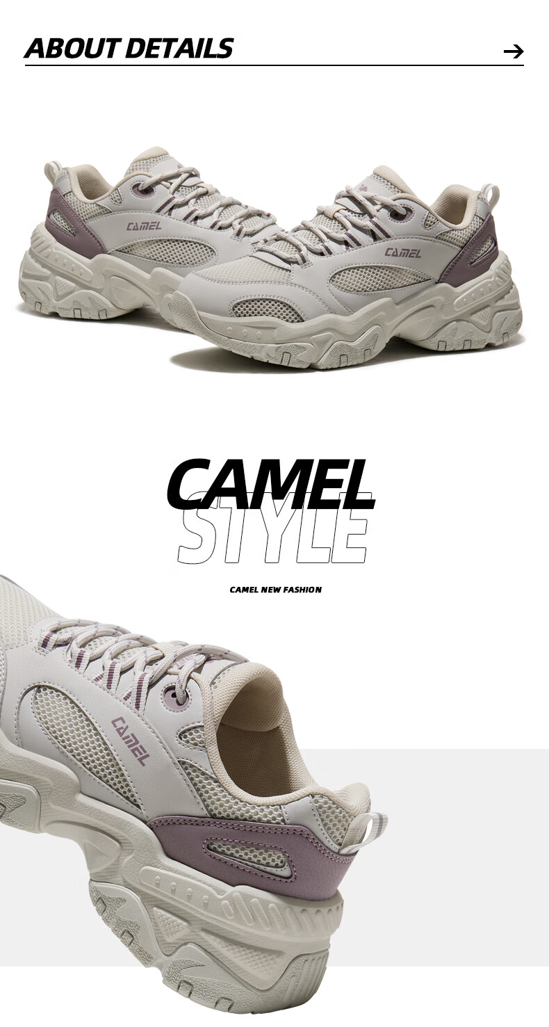 CAMEL Retro Chunky Women's Shoes, Platform Heightening Casual Sneakers X24B09L7009, Cream White/blue, Size 37 42