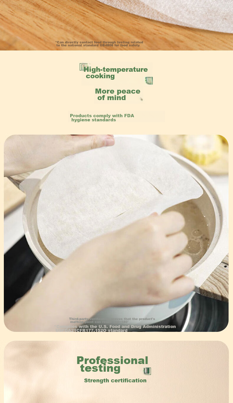 MIAOJIE Disposable Soup Strainer Paper, 50 Sheets, Food Kitchen Oil Filter Paper, Oil Absorbing Paper 6