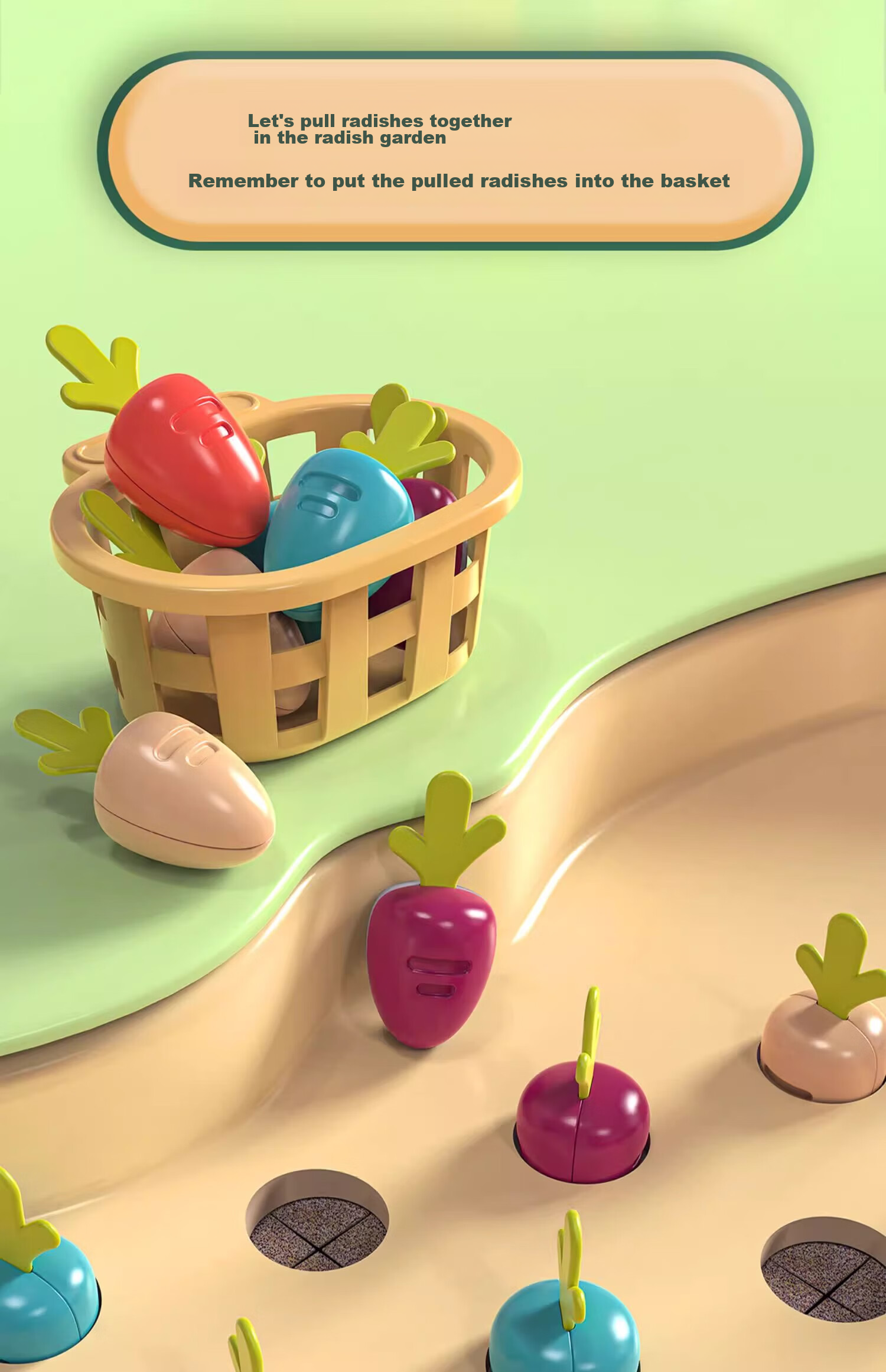 Mabaozibao Whack-A Toy Fishing Game for Children Aged 1-3 Years Old, Pulling Carrots, Rechargeable, Educational Toy for Boys And Girls, Birthday Gift 8