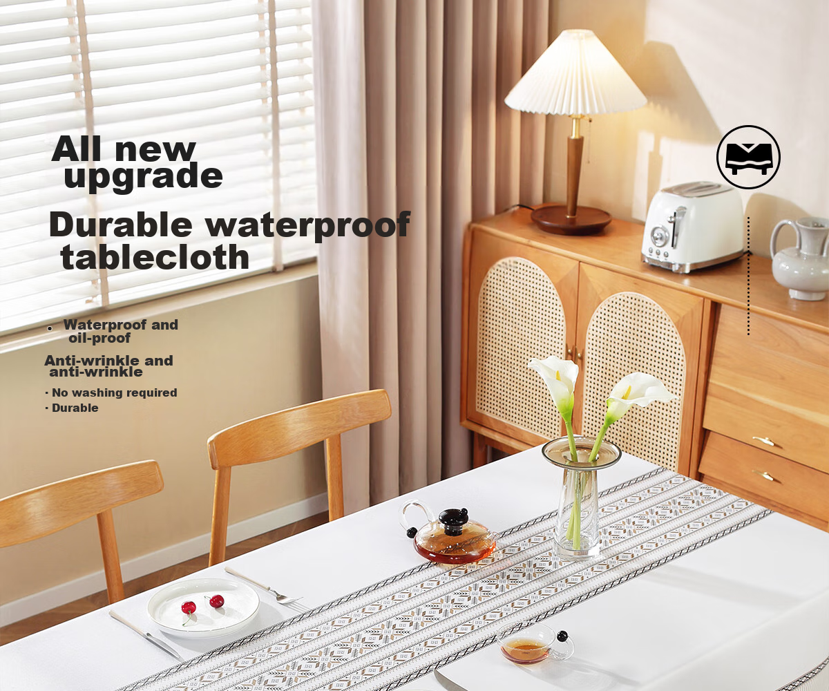 Ali Tablecloth, Waterproof, Oil-Proof, Scald-Proof, High-End Feel, Coffee Table Mat, Table Pad, PVC Dining Table Mat, Mediterranean Style, 1.2*1.6 2